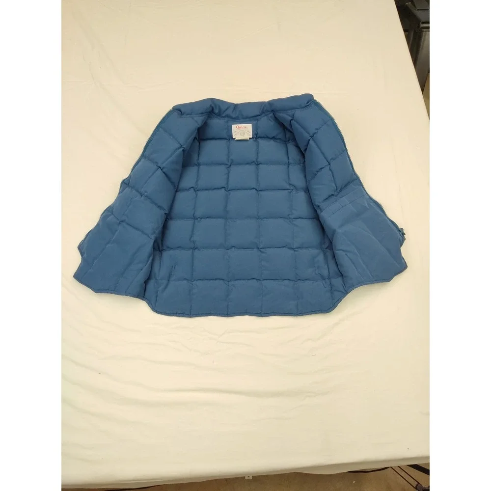 Vintage Orvis Quilted Vest Mens M Blue Goose Down Zip Up‎ Vintage Outdoors
